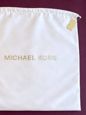 MICHAEL KORS Large Logo Woven Dust Bag - White Draw String